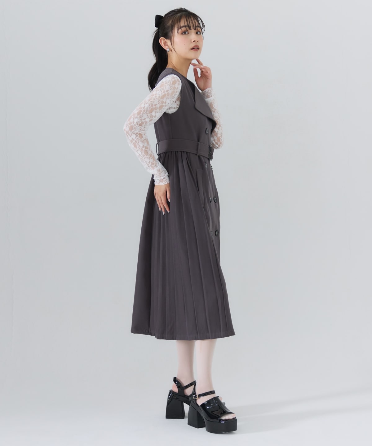 3WAYサイドプリーツトレンチコート