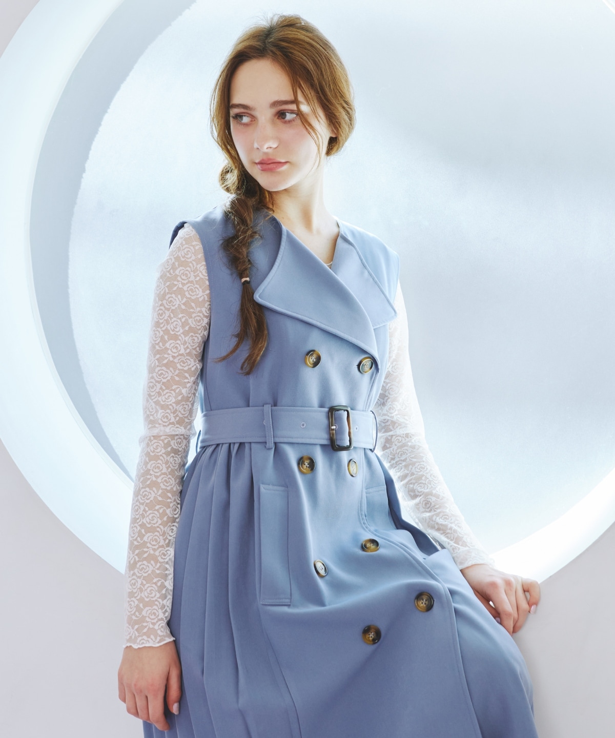 3WAYサイドプリーツトレンチコート