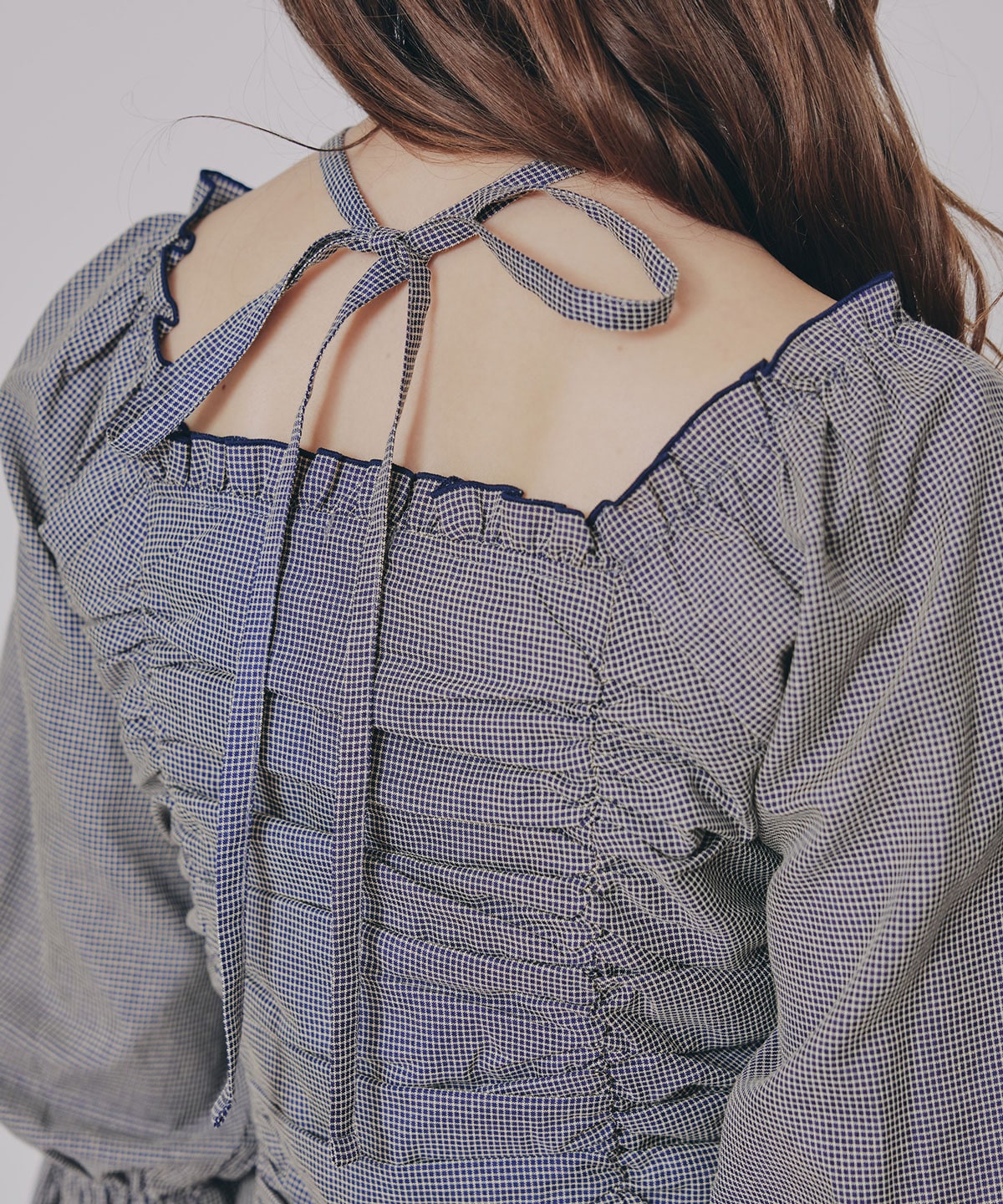 フロントZIPクロスギャザーブラウス