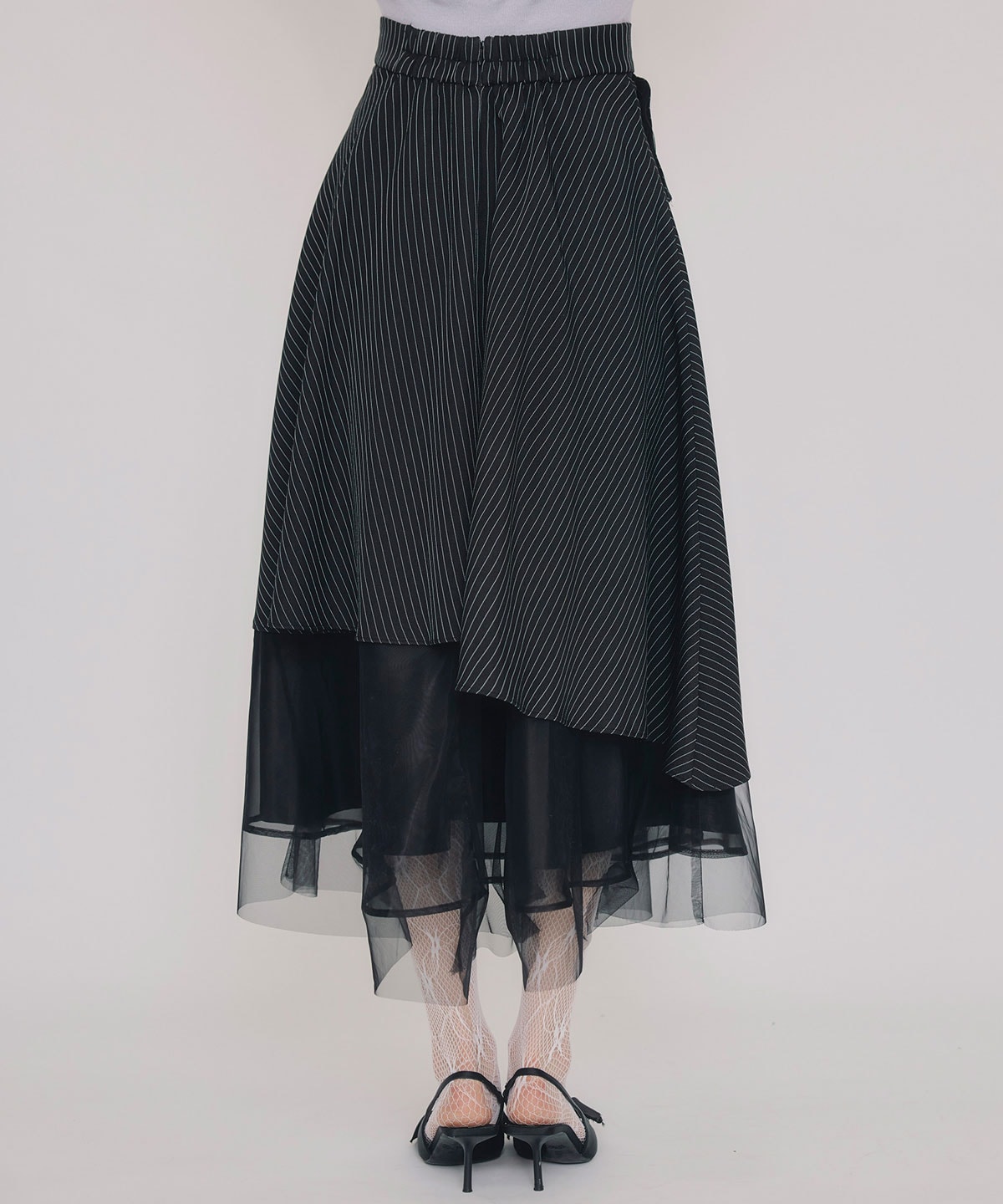 シアーMIXティアードスカート