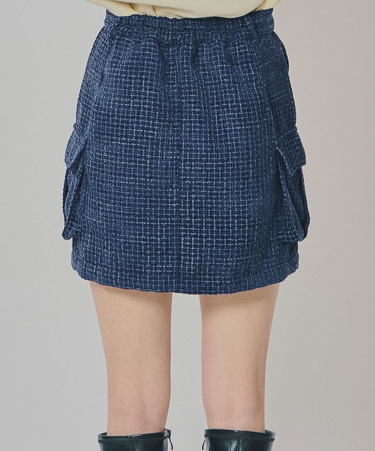 モールツイードカーゴミニスカート