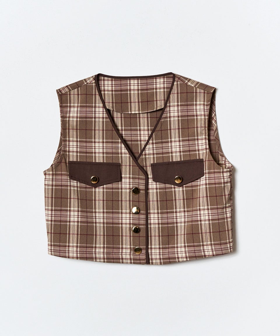 クラシカルチェックベスト&フレアスカートセットアップ