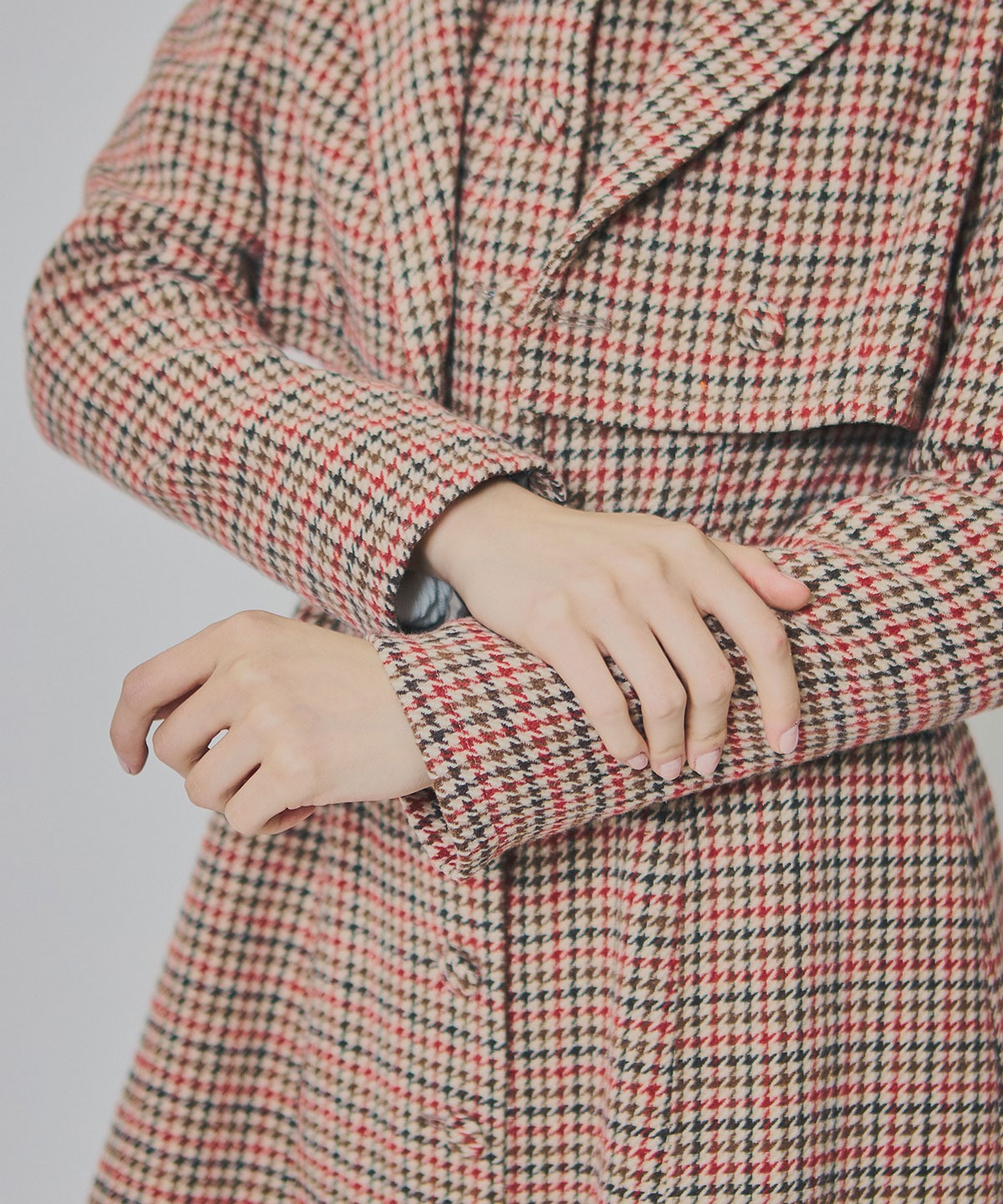 ハウンドトゥースショートジャケット×ミニワンピース