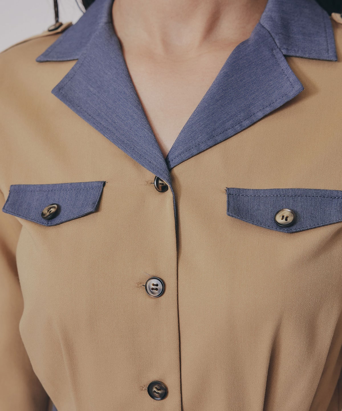 バイカラーベルトショートオールインワン