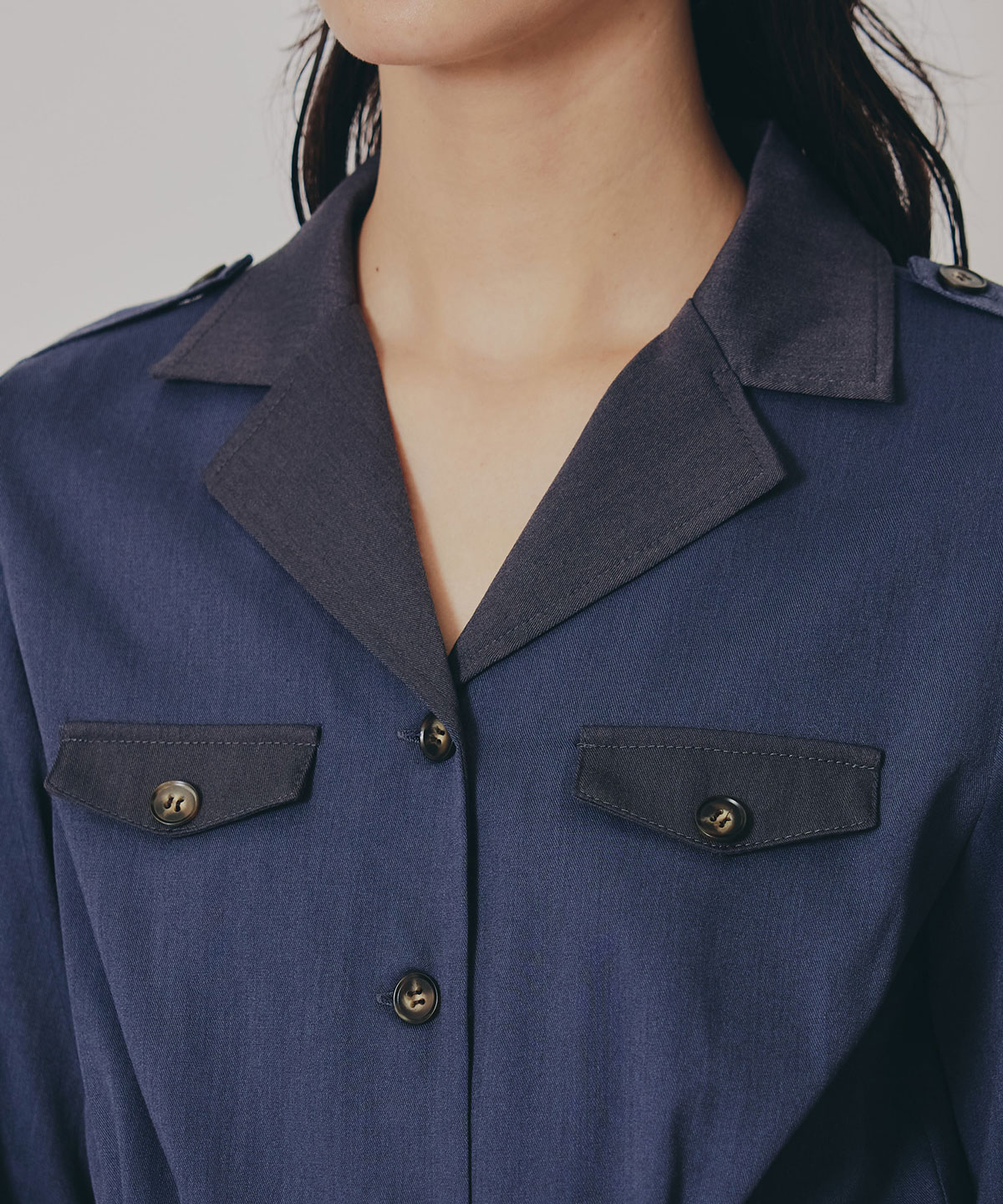 バイカラーベルトショートオールインワン