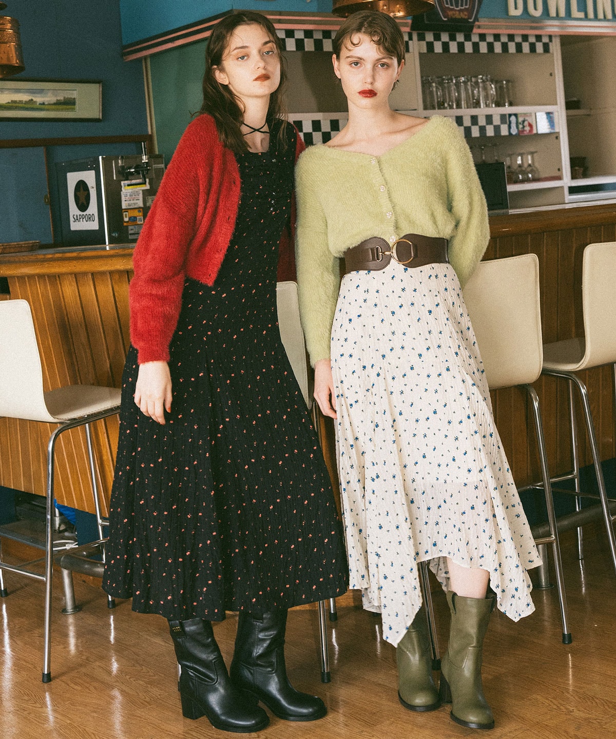 ミニフラワーイレヘムロングワンピース