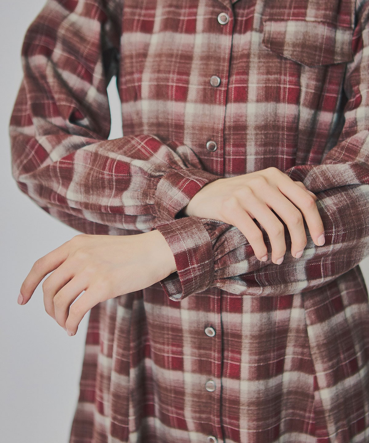 ウエストベルトチェックミニワンピース