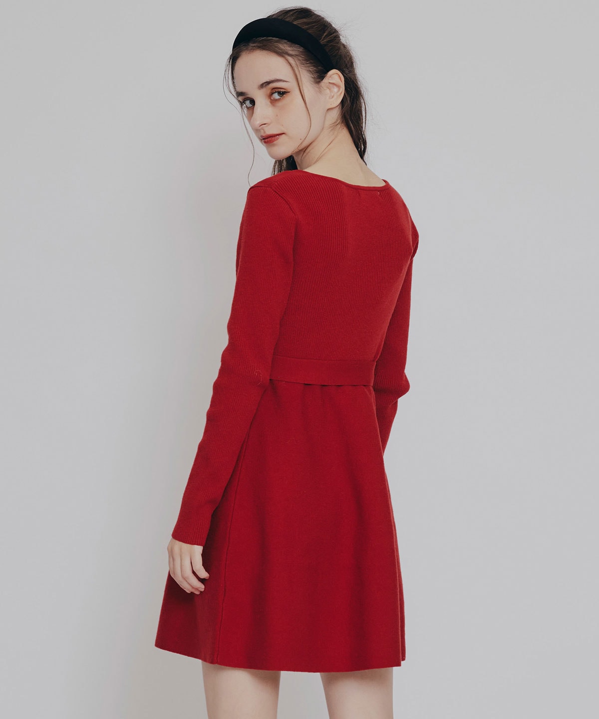 ケープSETニットフレアミニワンピース