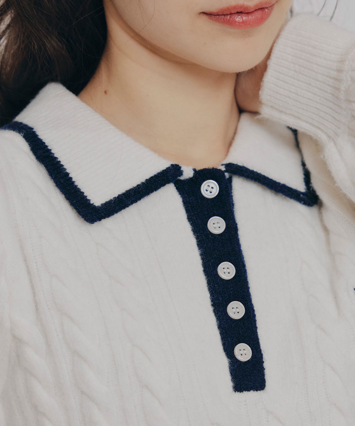 ［FILA×REDYAZEL］ケーブルニットポロミニワンピース