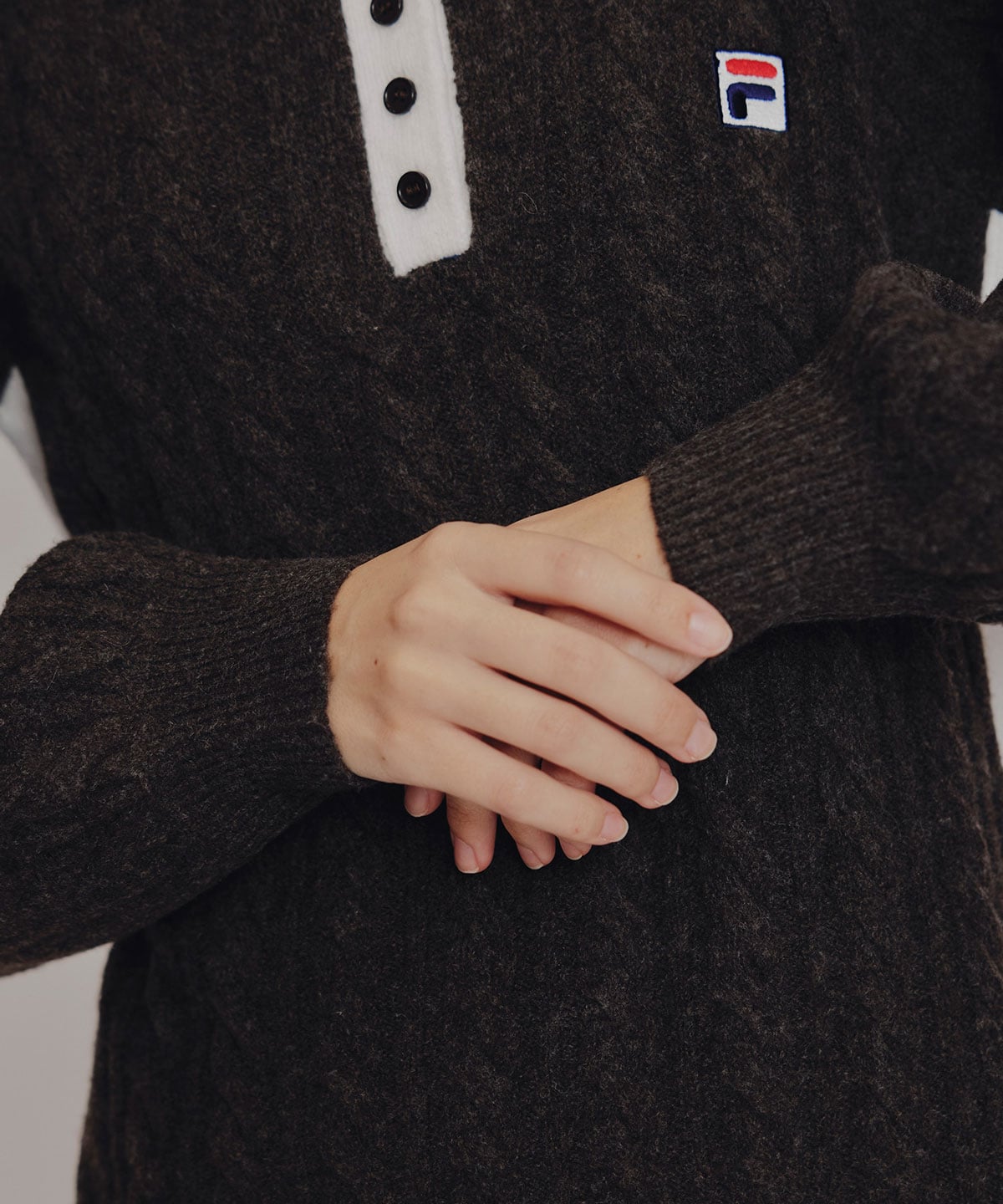 ［FILA×REDYAZEL］ケーブルニットポロミニワンピース