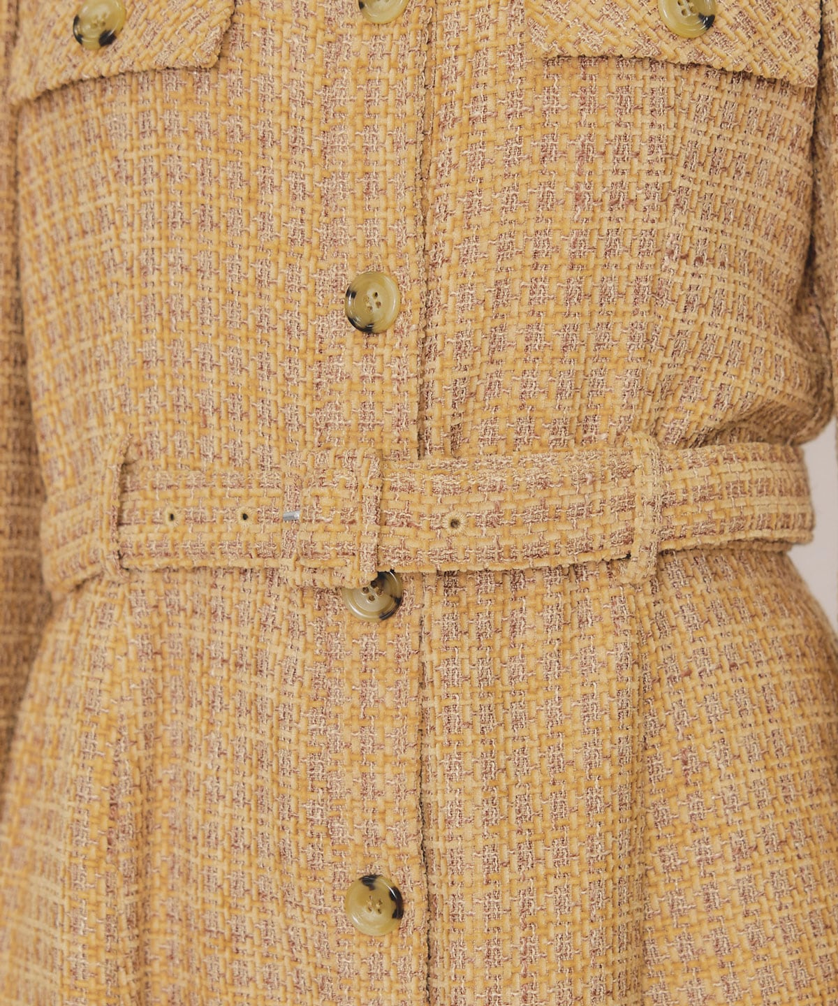 MIXツイードパフスリーブミニワンピース