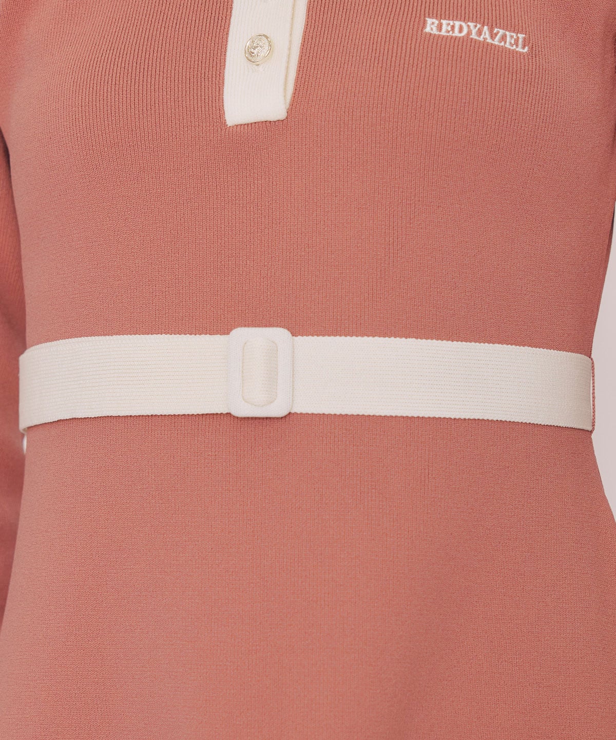 バイカラーポロニットミニワンピース