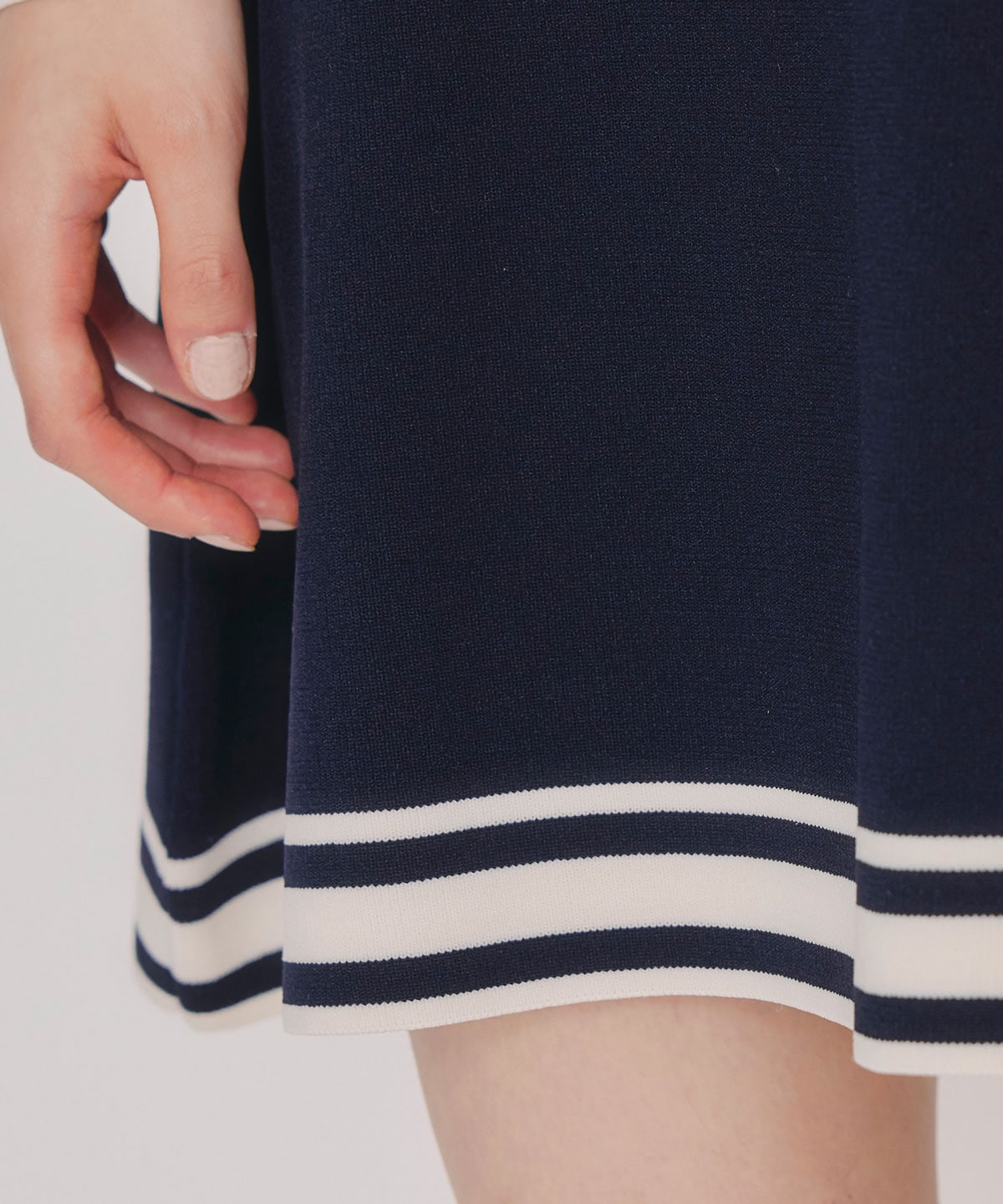 バイカラーポロニットミニワンピース