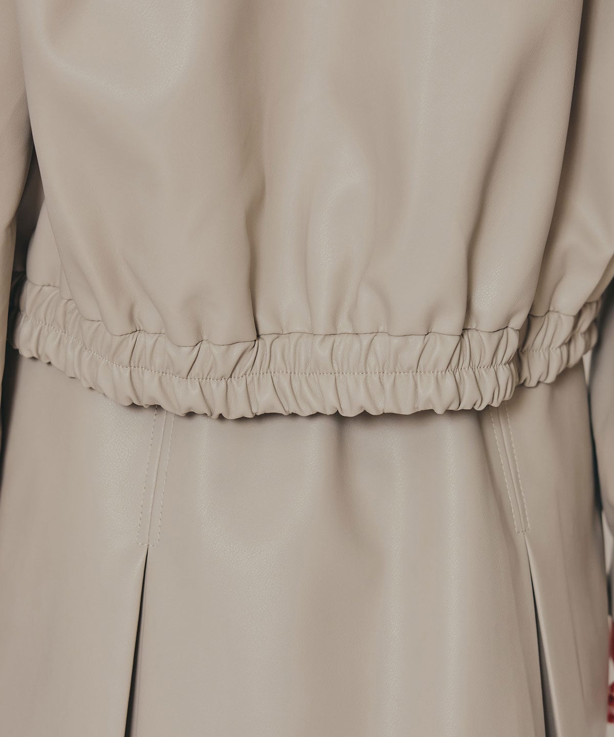 【セットアップ可能】フェイクレザージップブルゾン