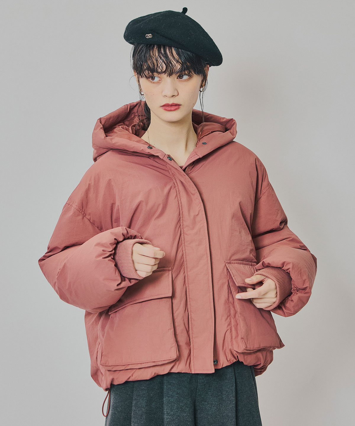 フラップポケットファイバーダウンジャケット