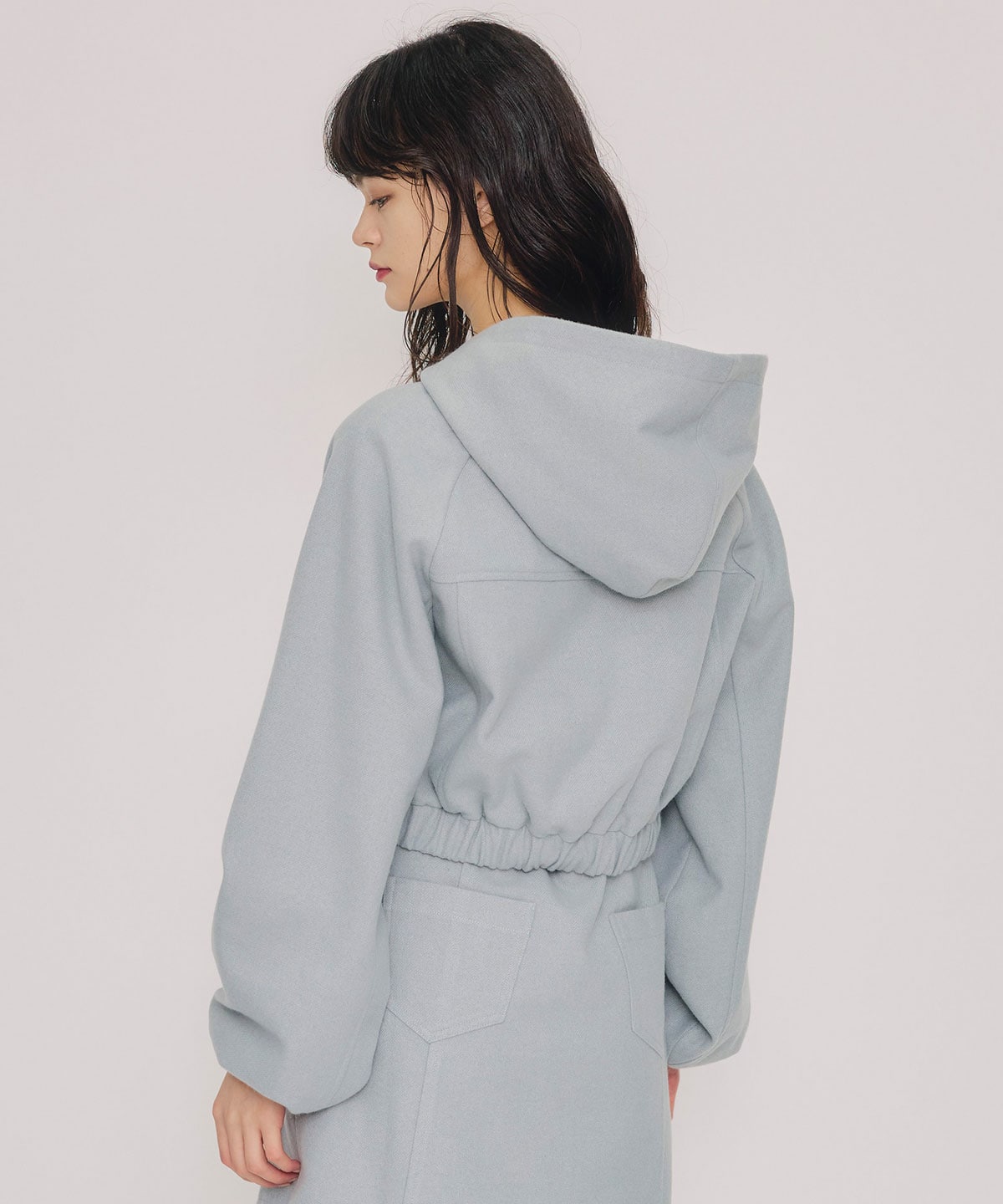 【セットアップ可能】ビッグスリーブフードショートブルゾン