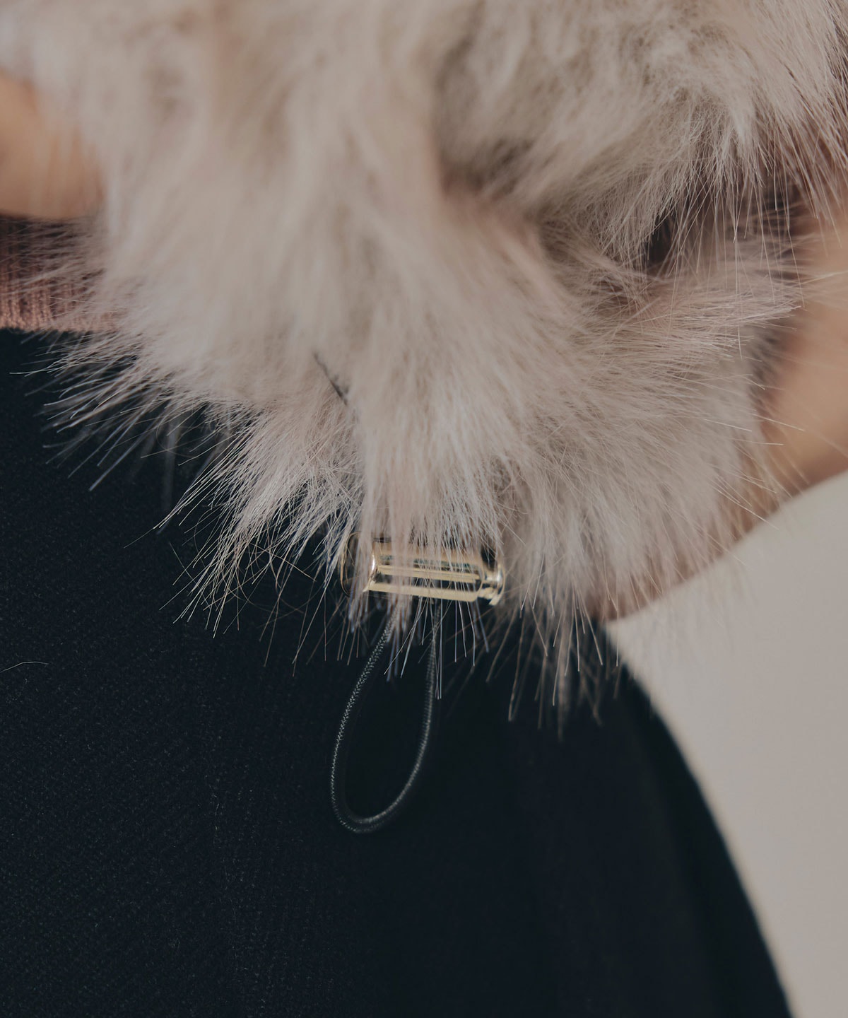 フォックスファーライクフーディショートジャケット