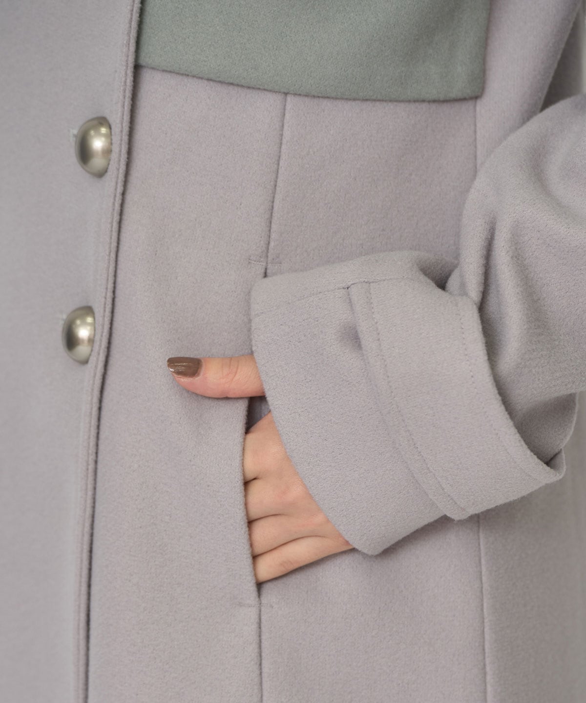 バイカラースリムチェスターコート