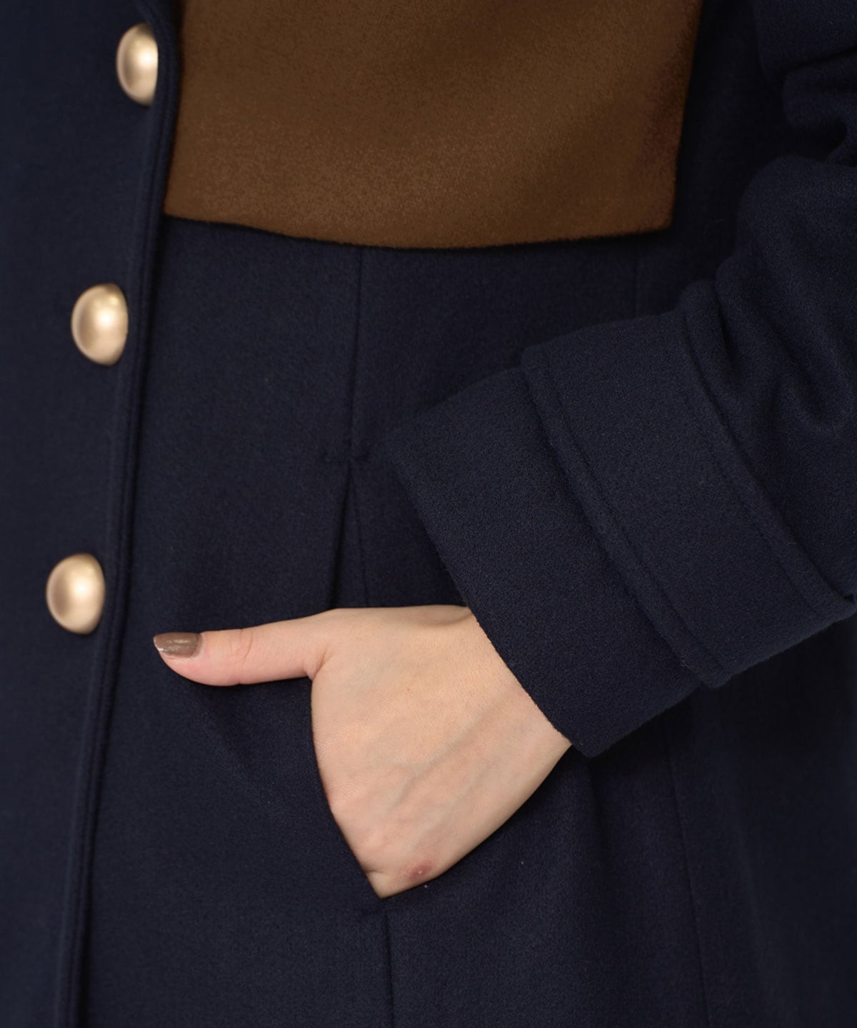 バイカラースリムチェスターコート