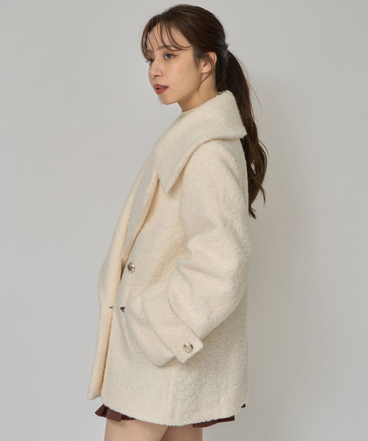 ボアダブルミドルコート