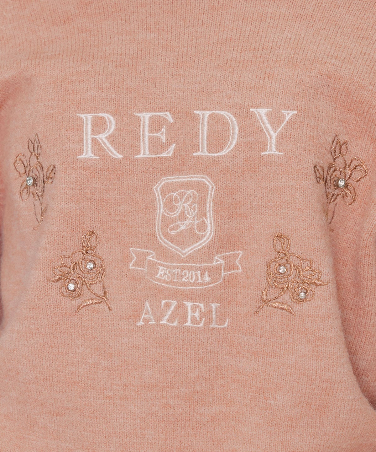 ビジューロゴエンブロイダリーニットプルオーバー