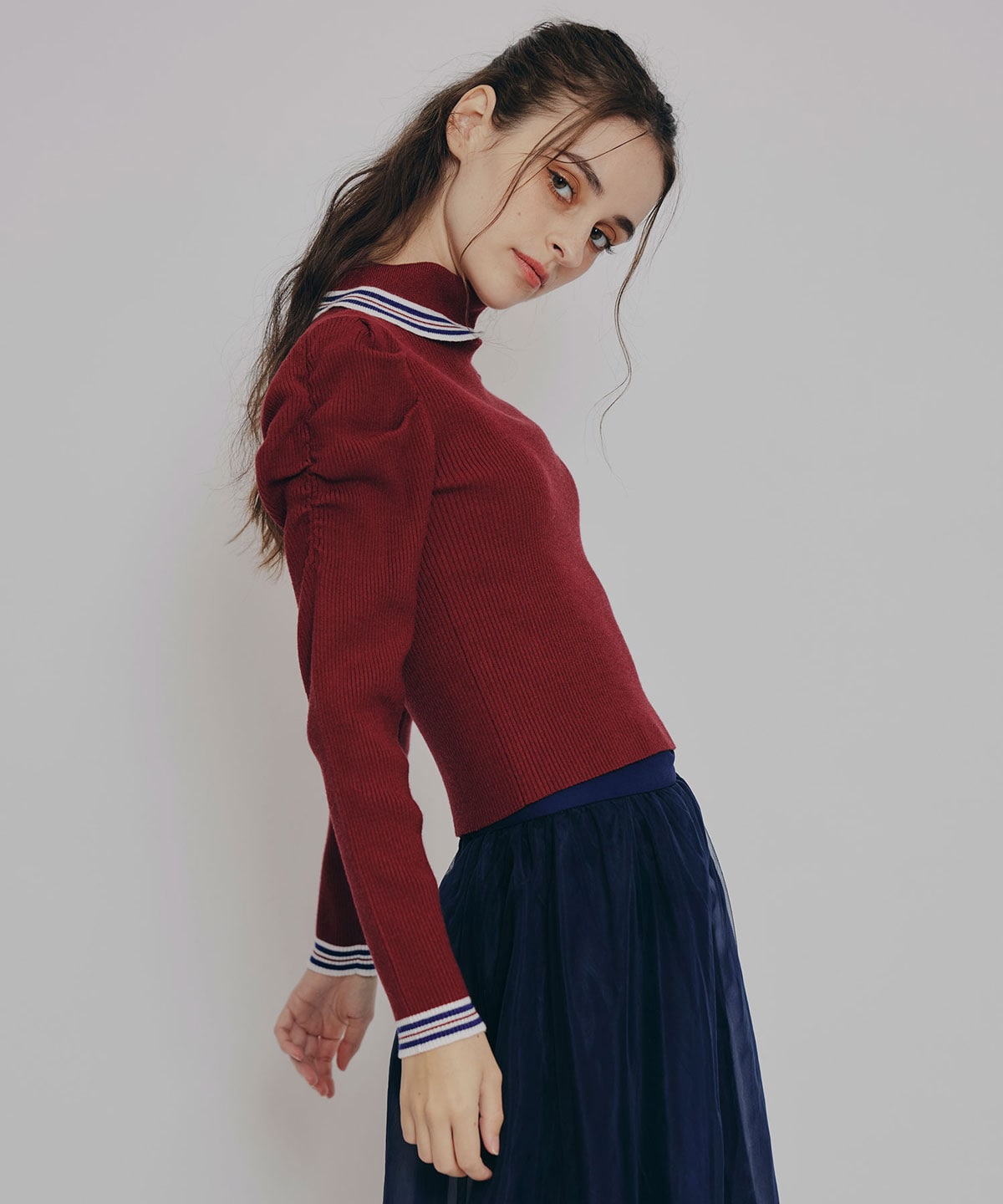 ［FILA×REDYAZEL］ラインタートルニットプルオーバー