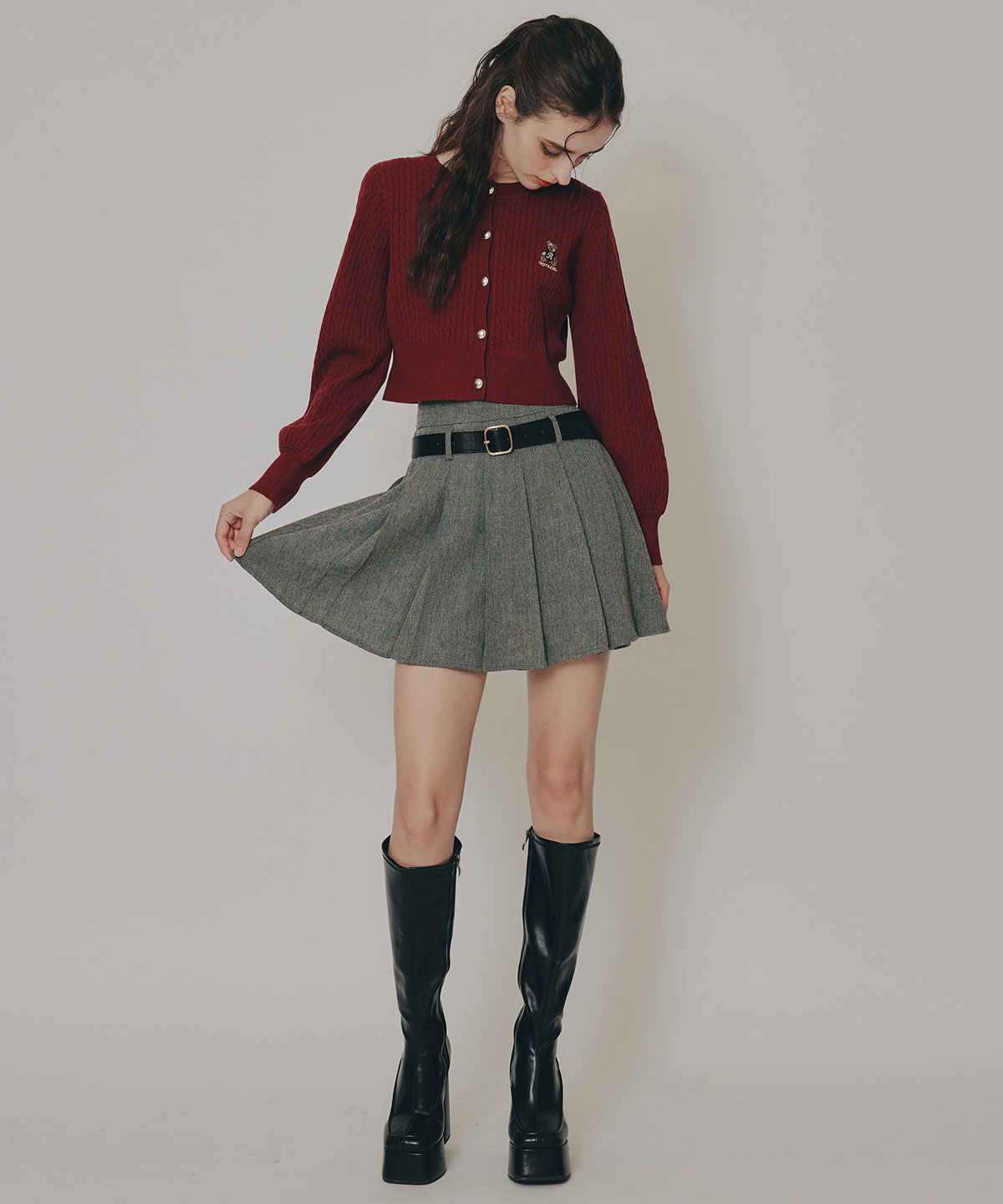 Azelyミニケーブルニットカーディガン