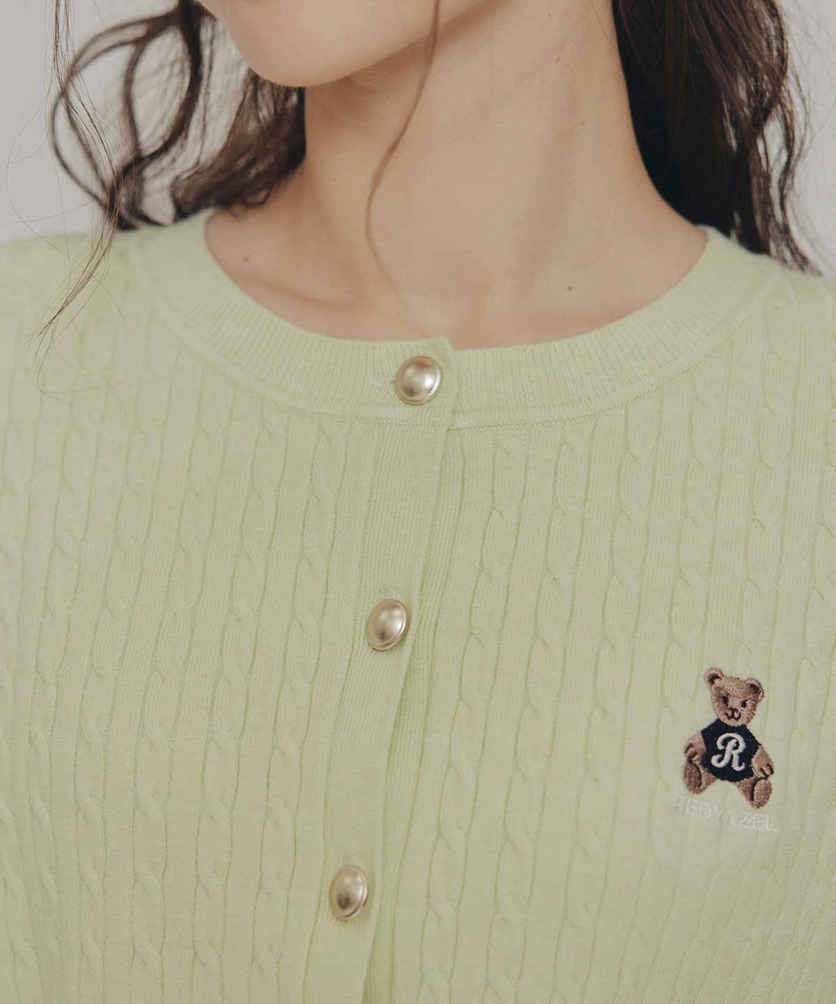 Azelyミニケーブルニットカーディガン