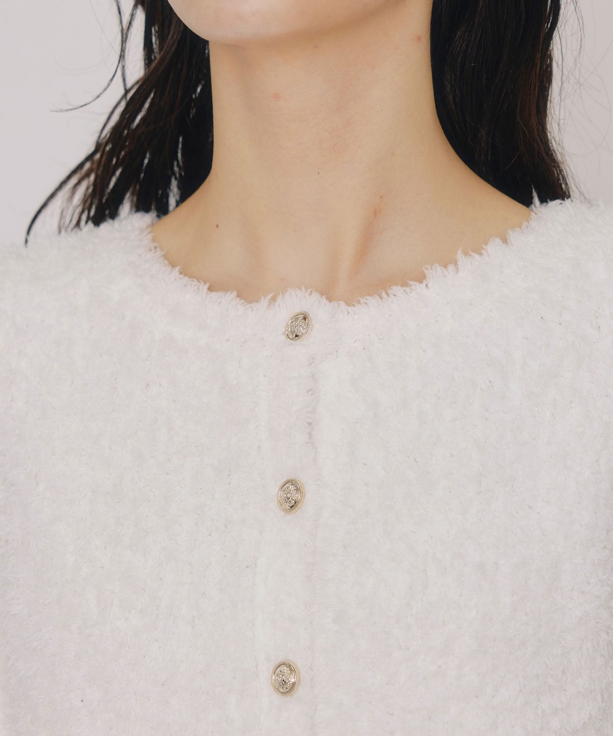 フラッフィブークレシャギーニットカーディガン