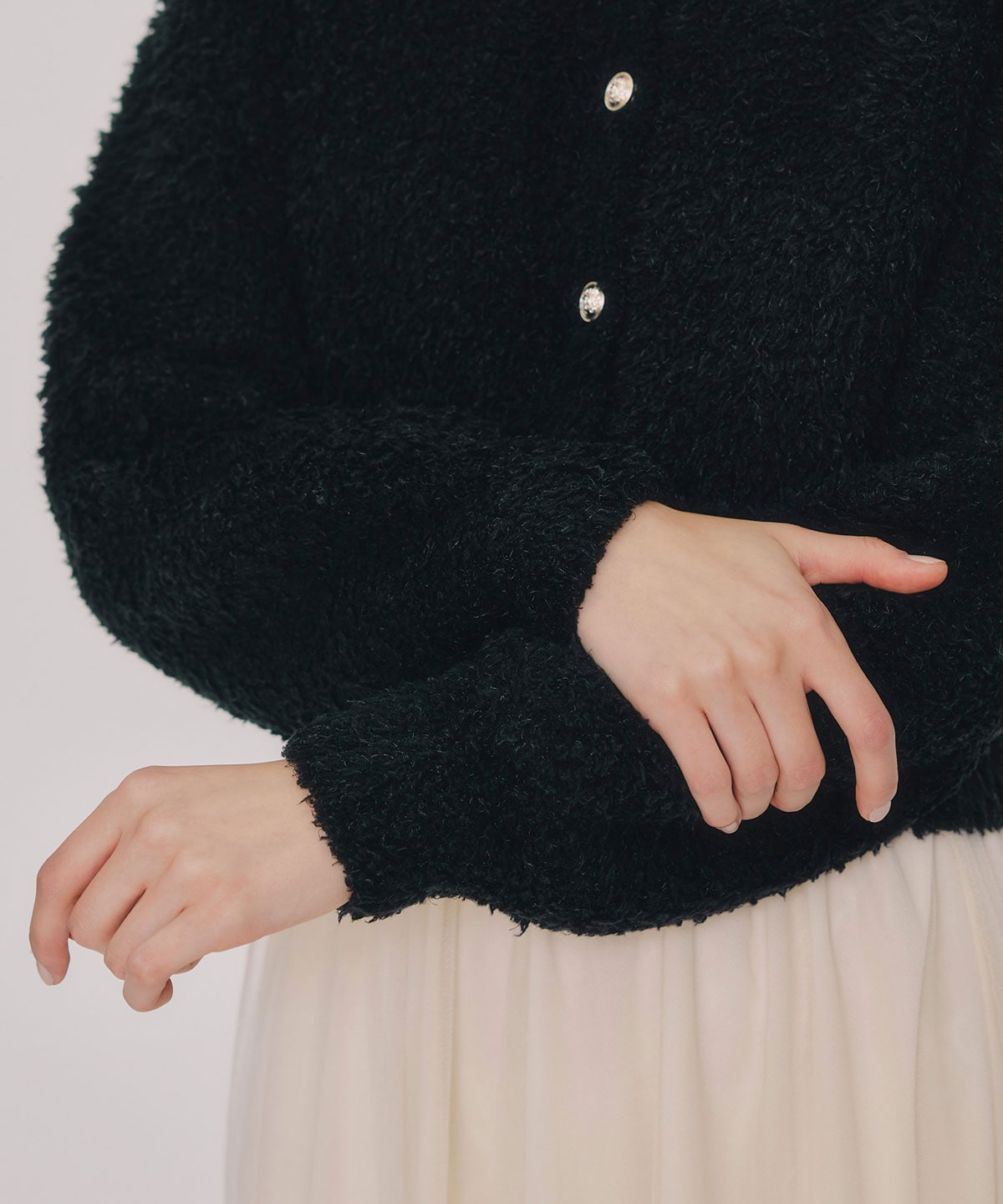 フラッフィブークレシャギーニットカーディガン