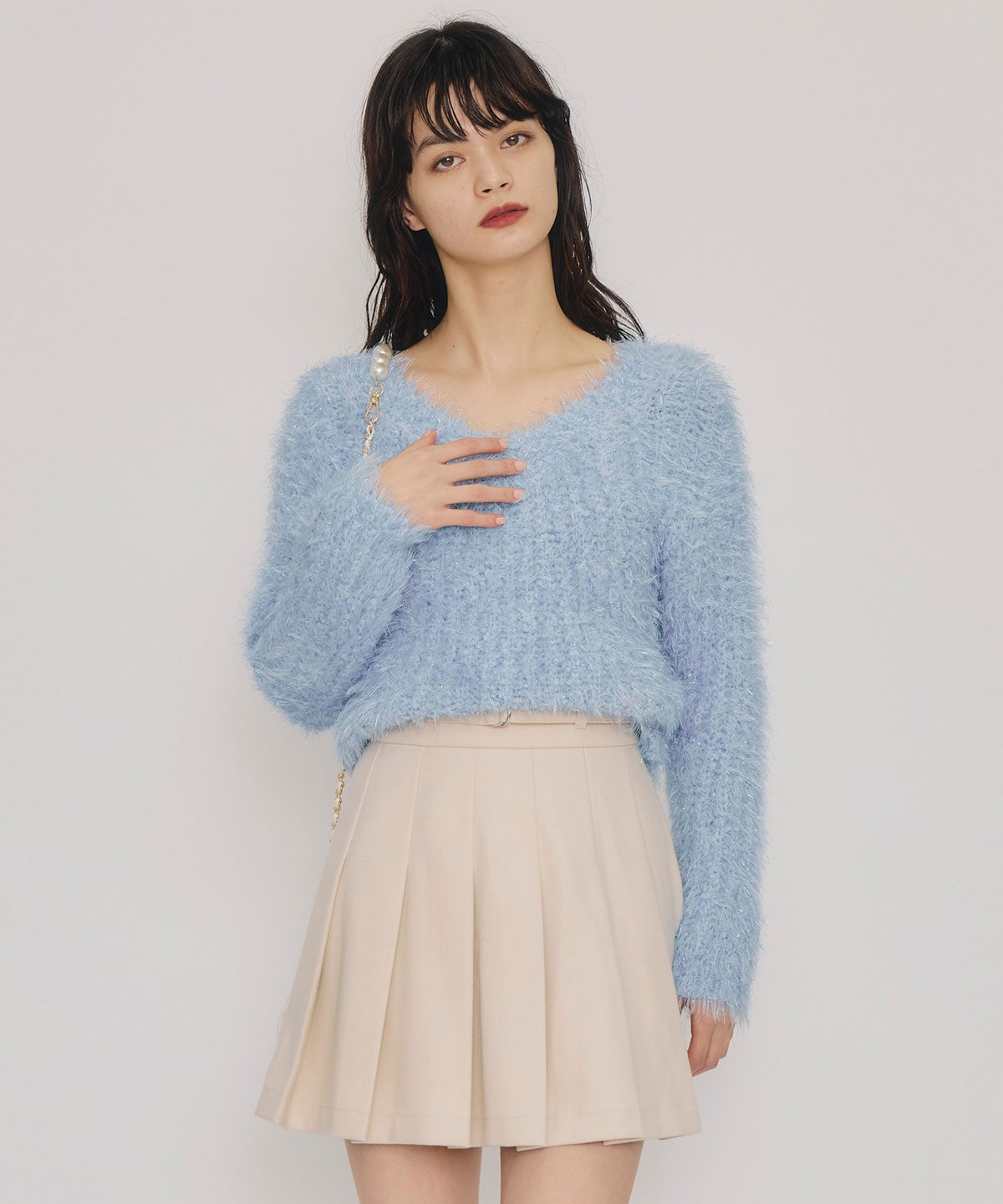 ブークレラメシャギーニットプルオーバー