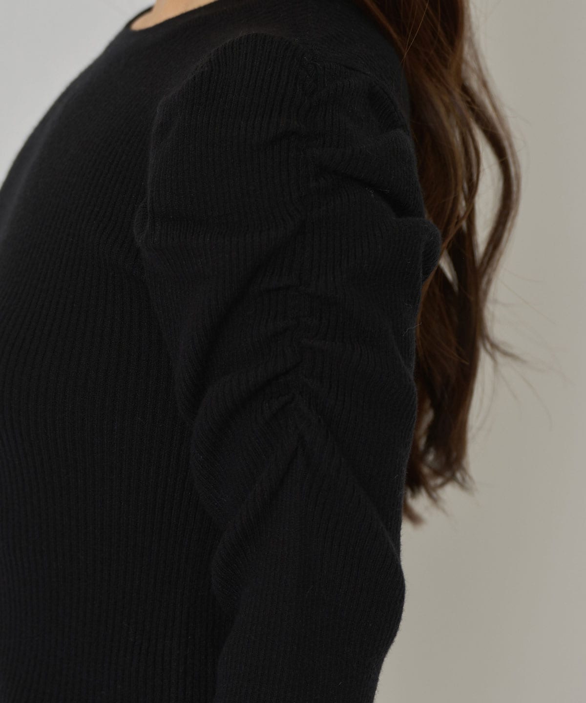 パワショルロゴリブニットトップス