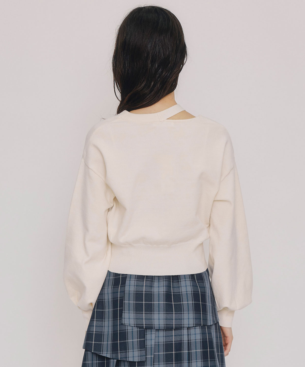 アシメカットデザインニットプルオーバー