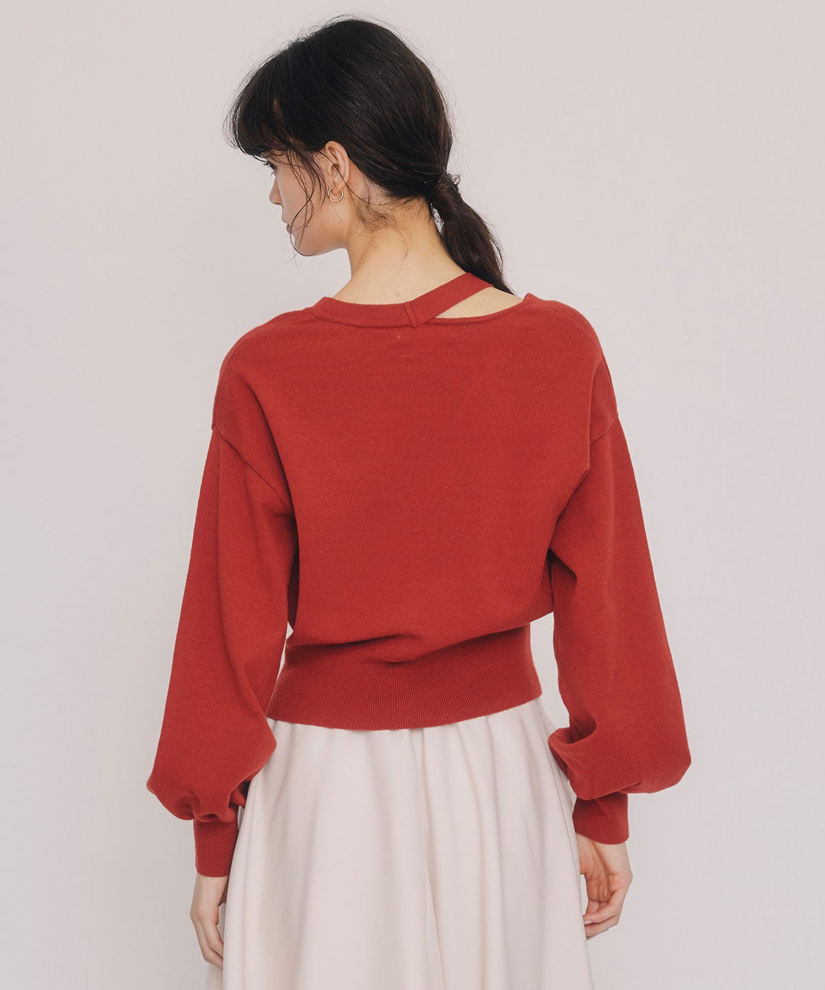 アシメカットデザインニットプルオーバー