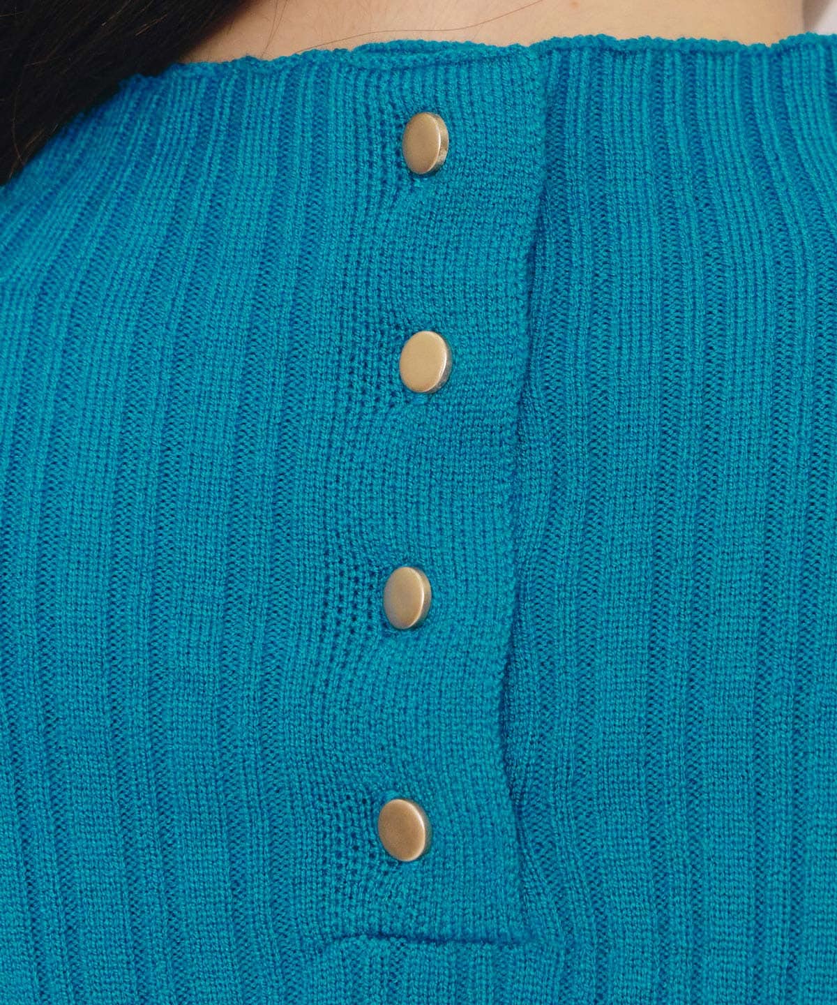 レイヤードデザインランダムリブニットプルオーバー