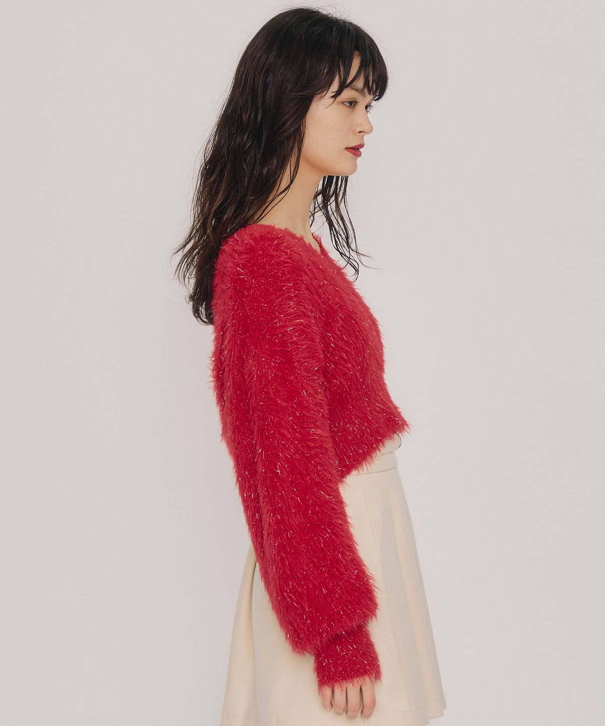 ラメシャギーニットプルオーバー