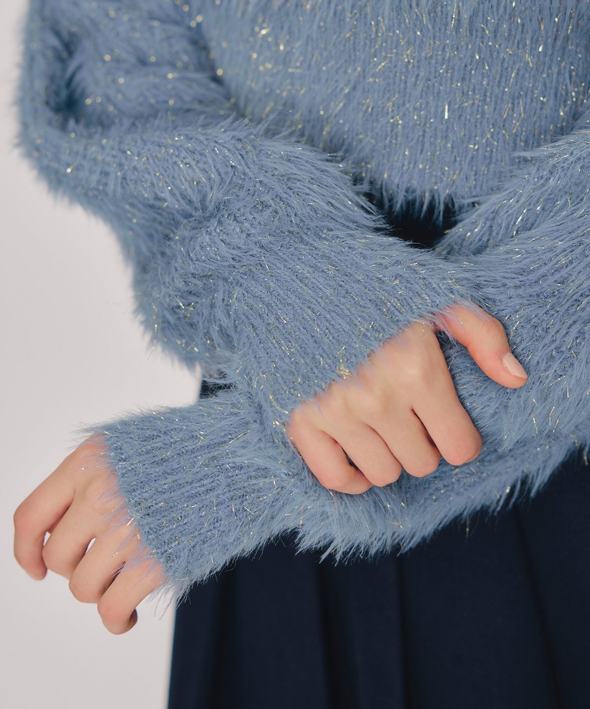 ラメシャギーニットプルオーバー