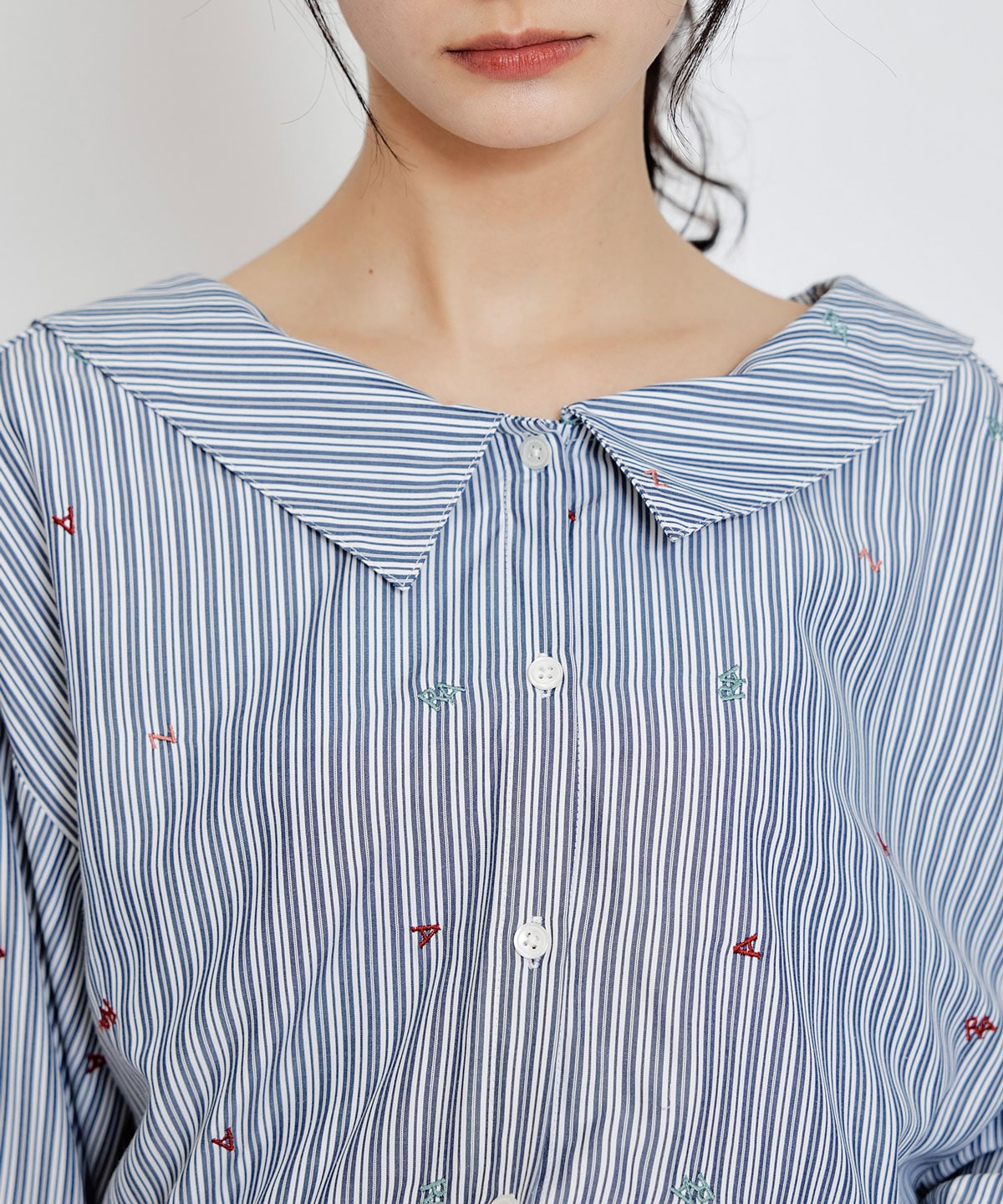 【セットアップ可能】REDYAZELアルファベットロゴ刺繍2WAYシャツブラウス