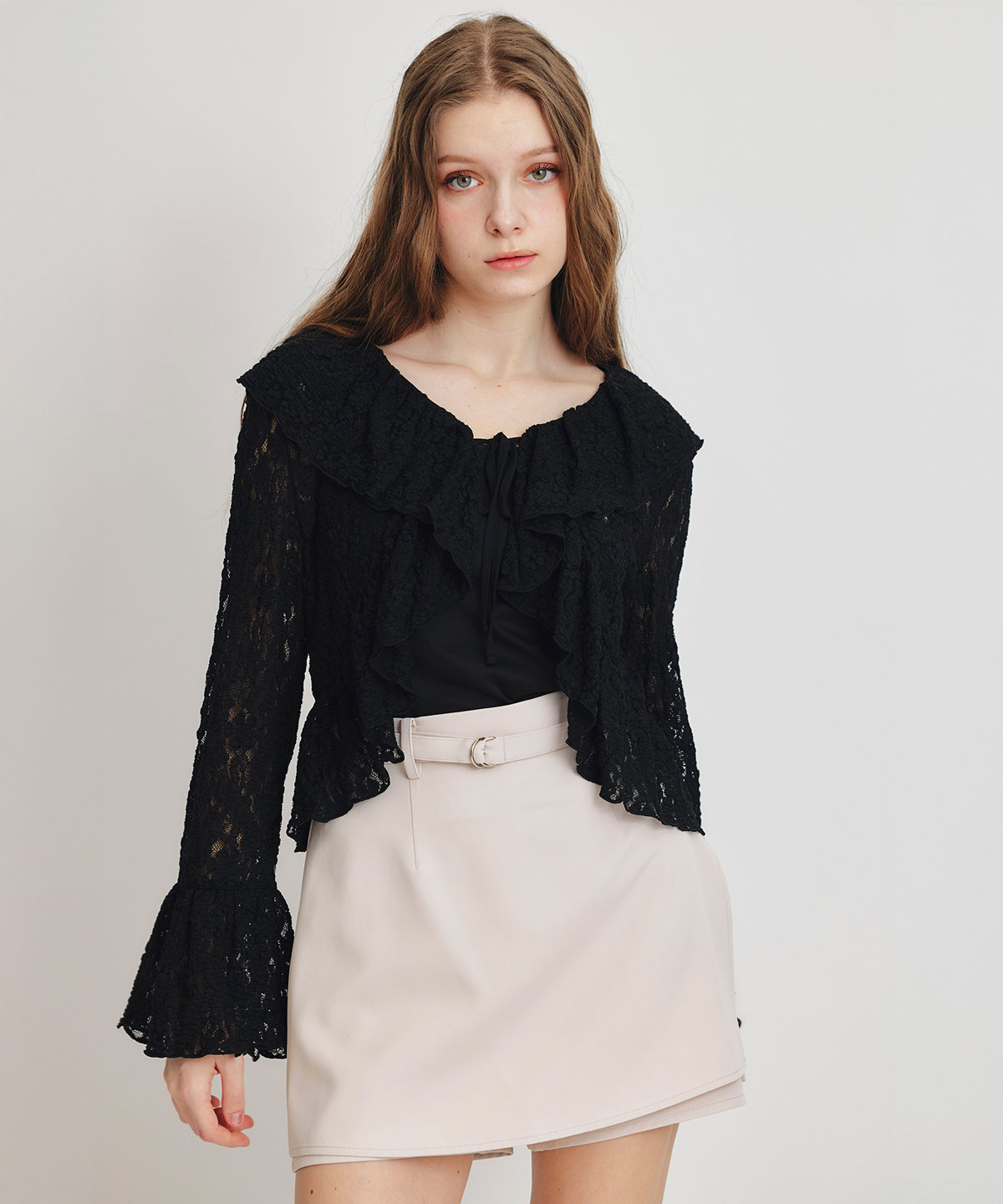 【セットアップ可能】アイシーカラーショートパンツレイヤードフレアミニスカート