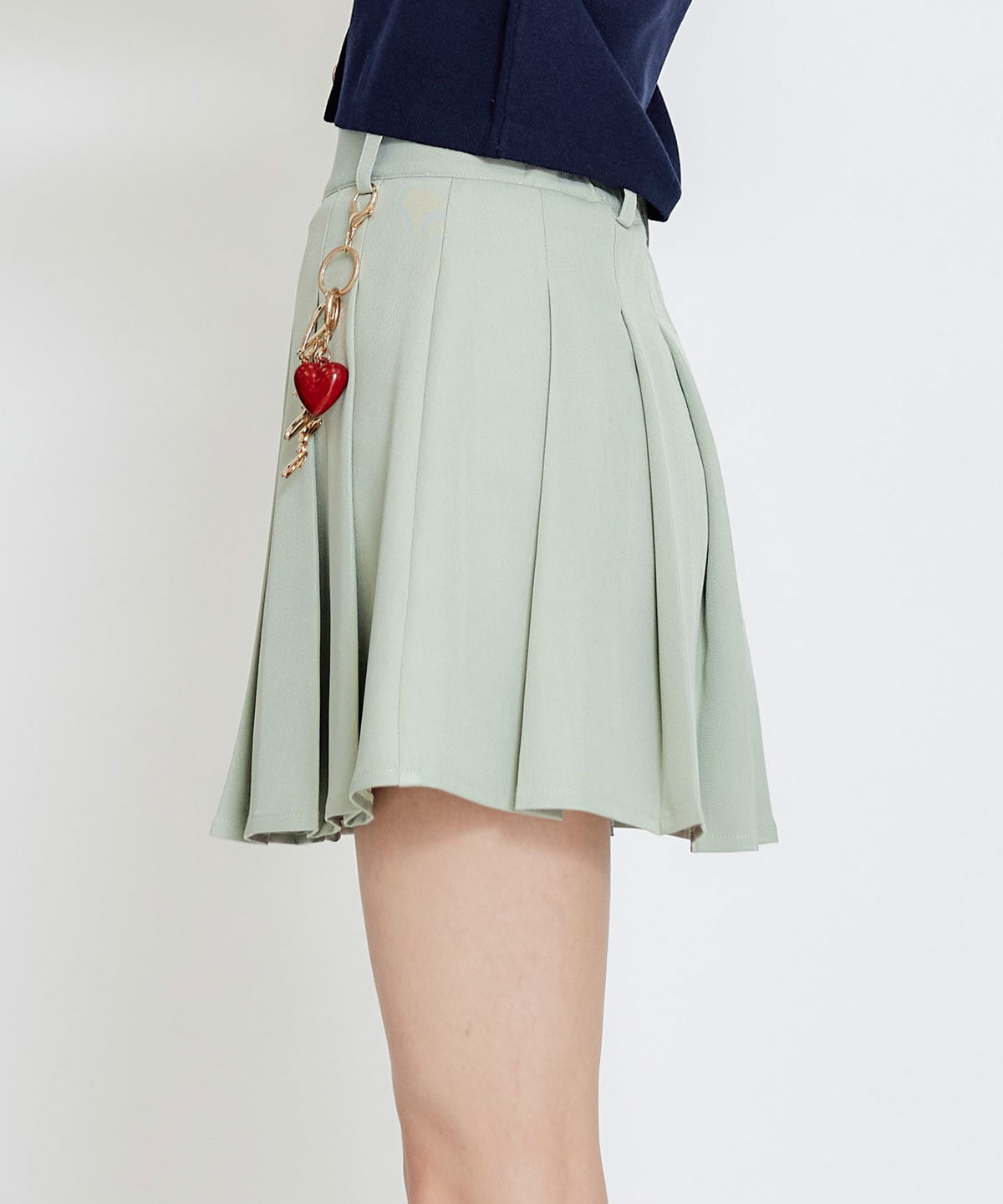 REDYAZEL×ハートチャームプリーツミニスカート