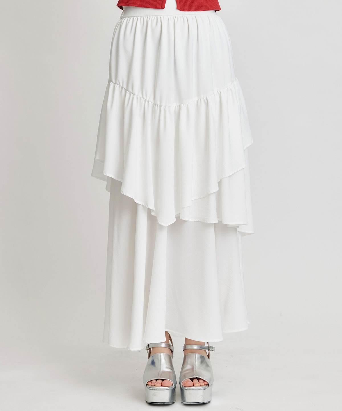 エアリーティアードロングスカート