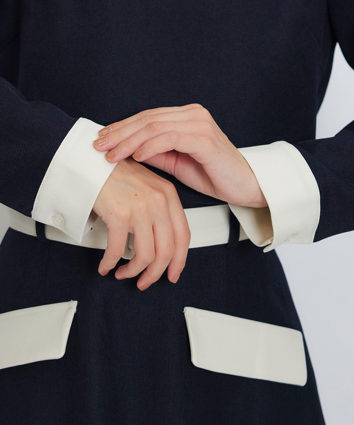 ビジューカラーコンパクトブラウス×バイカラーロングフレアスカートセットアップ