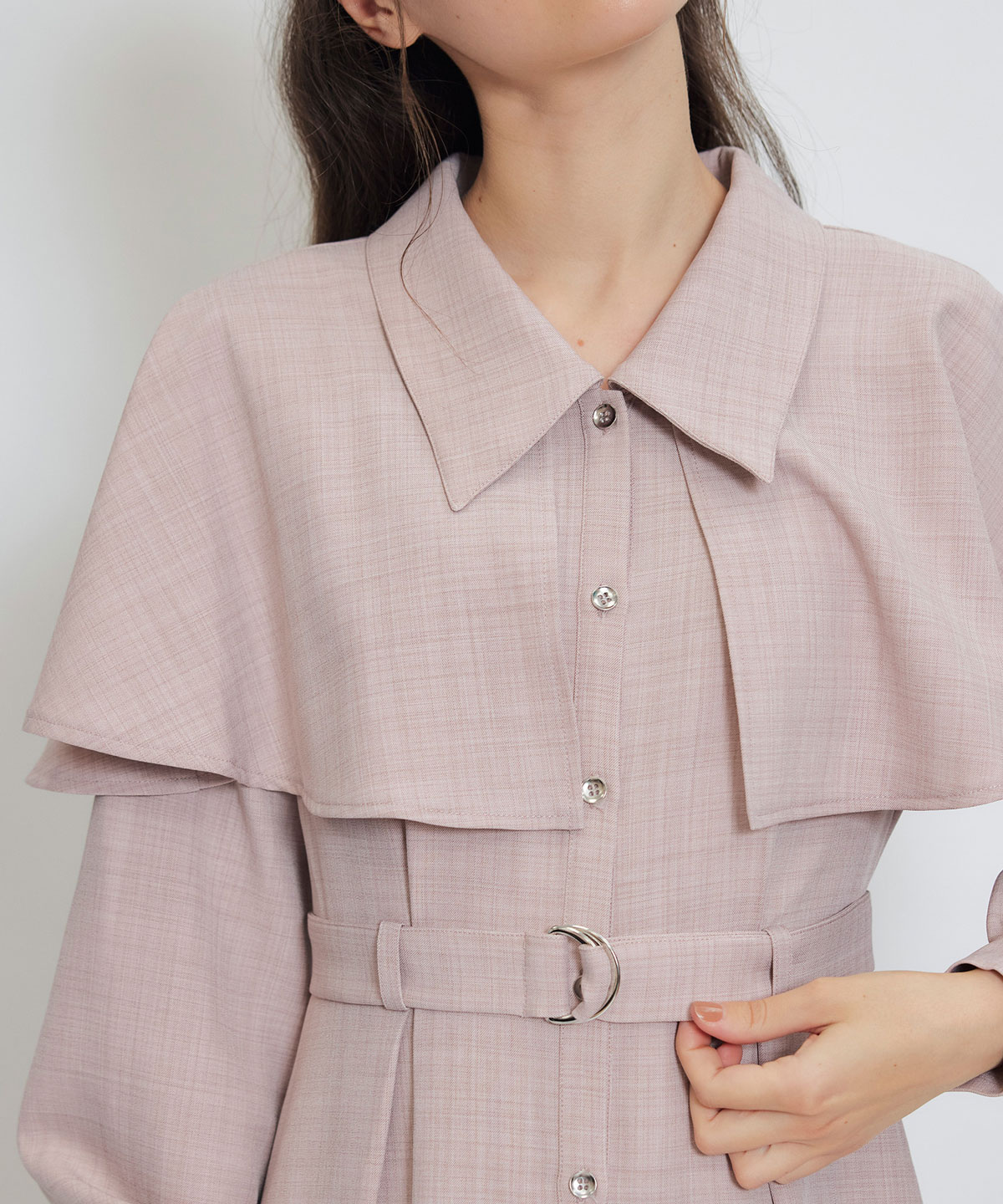 ケープライクロングフレアワンピース