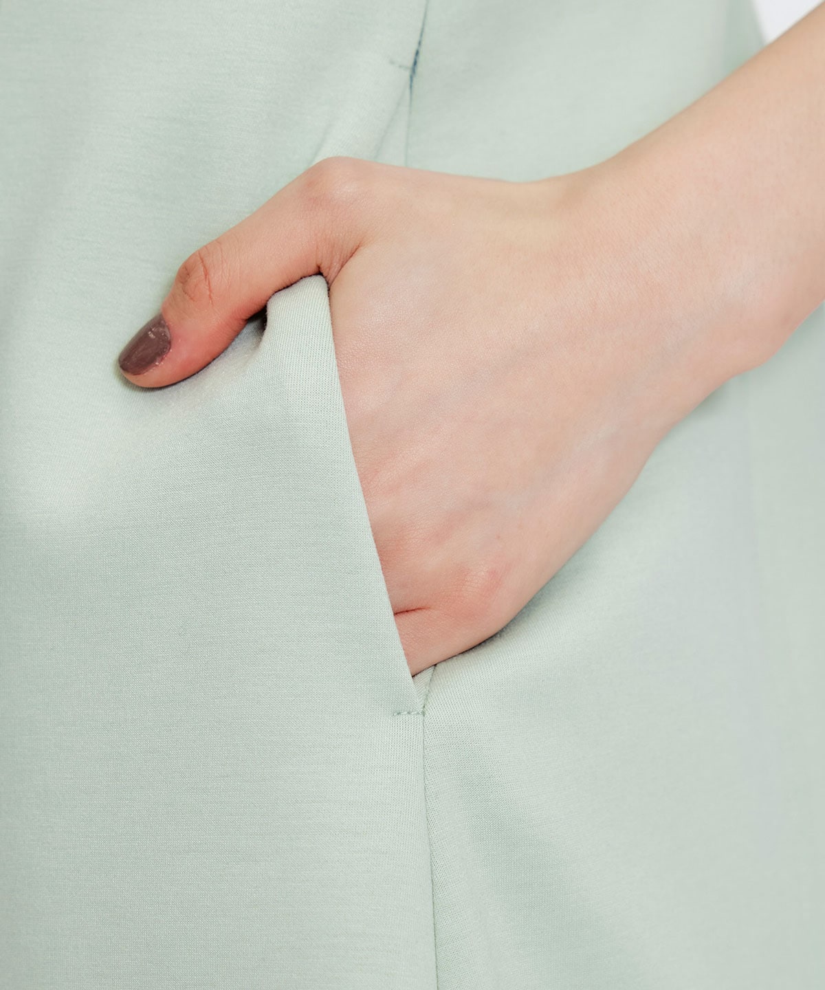 【セットアップ可能】バイカラーステッチカットロングワンピース