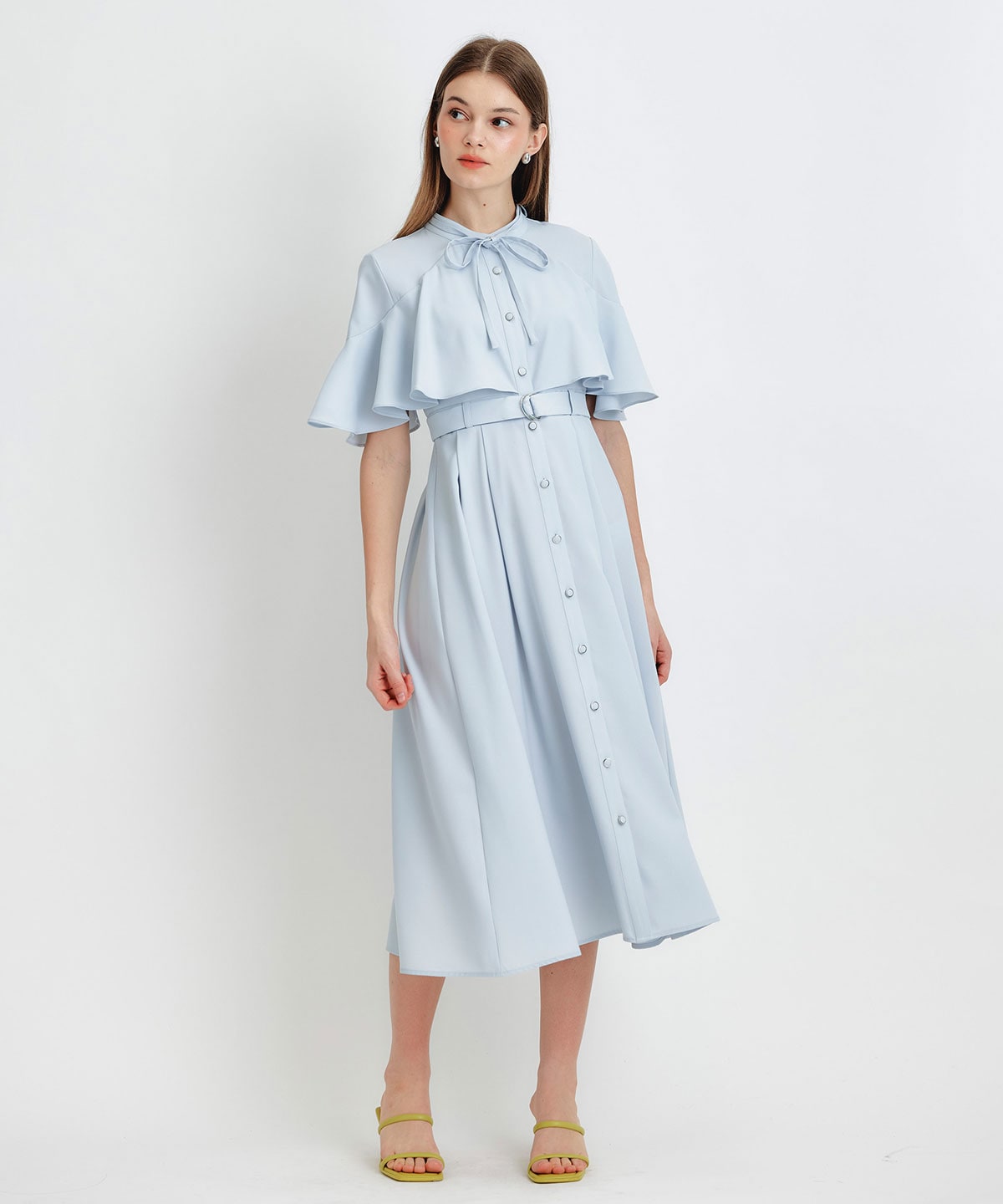 ケープフレアロングワンピース