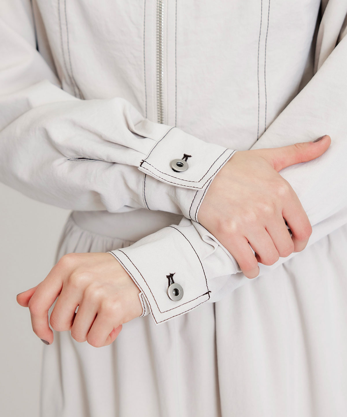 【セットアップ可能】バイカラーステッチショートジャケット