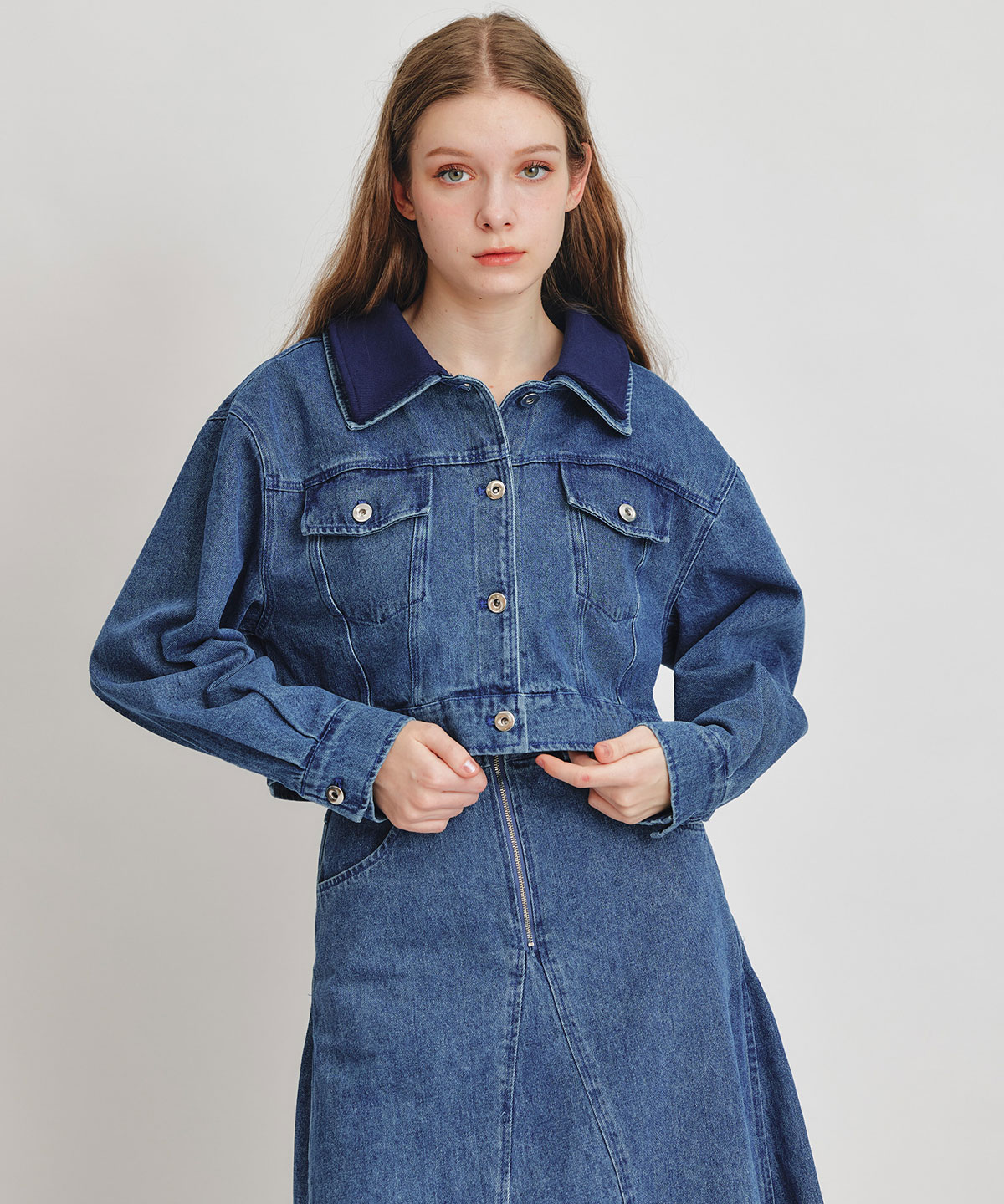 【Denim Series】ダブルカラーデニムジャケット