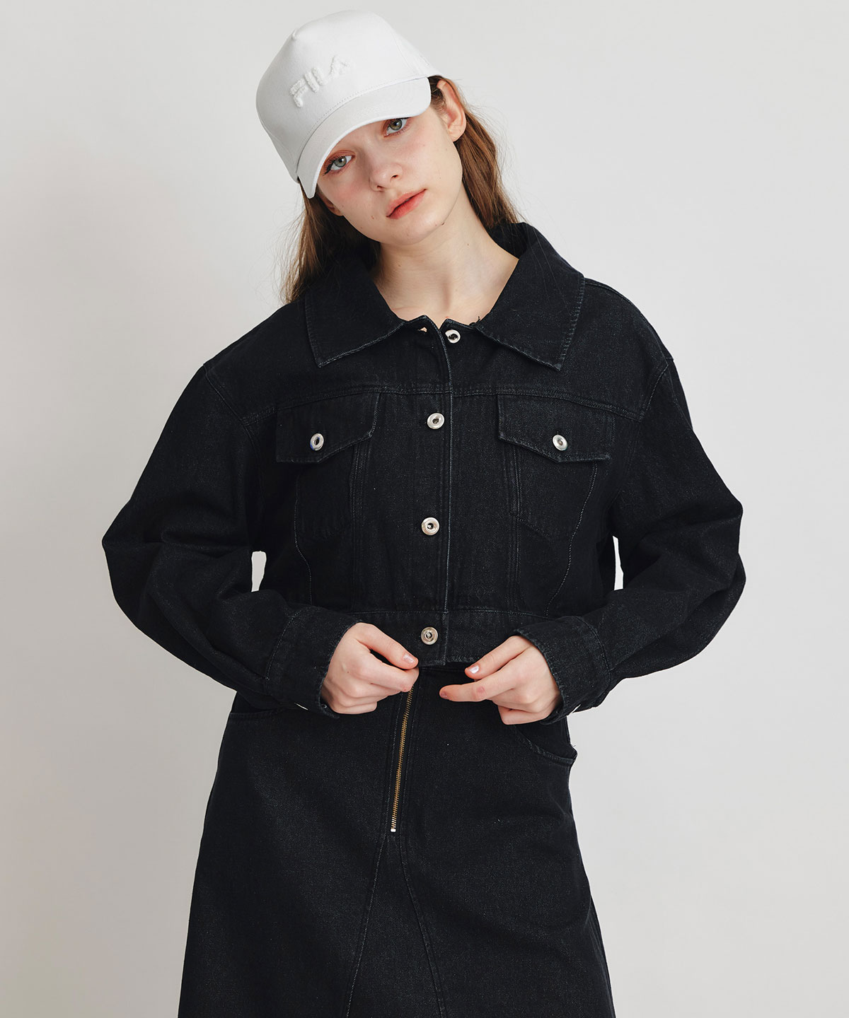 【Chemical Wash Series】ケミカルウォッシュデニムダブルカラーGジャン