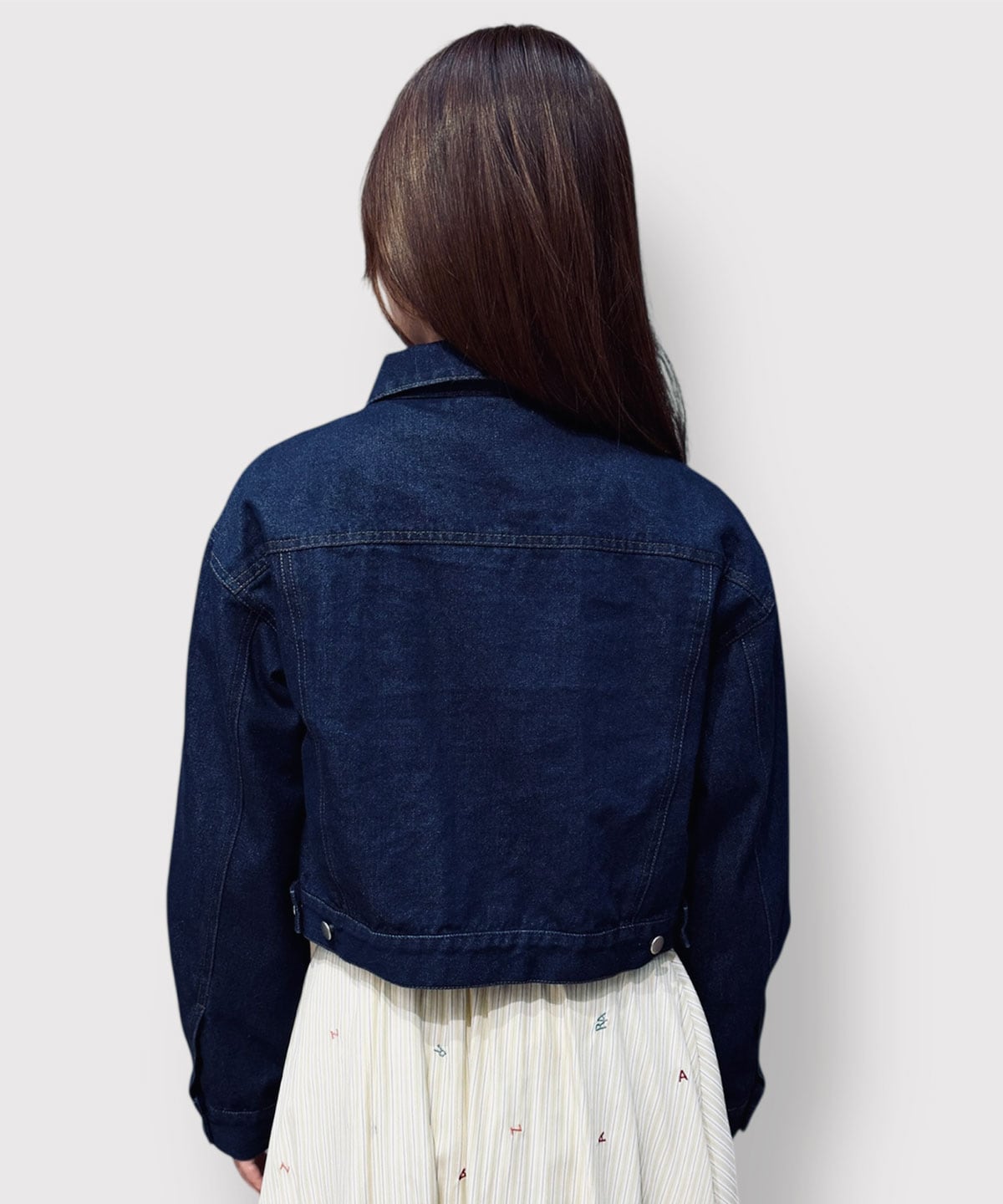 フラワービジューパールデニムジャケット