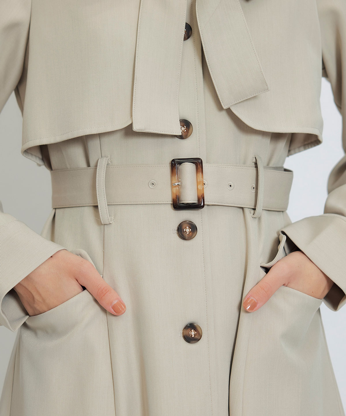 2WAYレイヤードライクリボントレンチコート